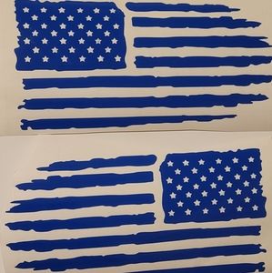 American Flag and Eagle stickers, blue.